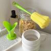 2PCS Bottle Brush, Tulip Shape Sponge Cleaning Brush with Holder Long Handle Cup Cleaner Brush Water Bottle Sponge for Kitchen Dishes (Yellow) view 2