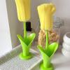 2PCS Bottle Brush, Tulip Shape Sponge Cleaning Brush with Holder Long Handle Cup Cleaner Brush Water Bottle Sponge for Kitchen Dishes (Yellow) view 3