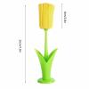 2PCS Bottle Brush, Tulip Shape Sponge Cleaning Brush with Holder Long Handle Cup Cleaner Brush Water Bottle Sponge for Kitchen Dishes (Yellow) view 4