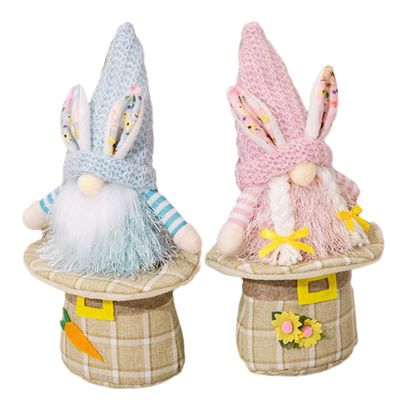 Alipis 2pcs Stuffed Bunny Easter Bunny Gnome Doll Festival Ornament Rabbit Gnome Doll Cloth