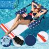 2 in 1 Inflatable Pool Floats Lounge with Leg Arm Rests Fabric Covered Floating Lounger Chairs Blow up Pools Noodles for Adult Heavy Duty Float Chair for Party Summer Water Beach Lake(American Flag) view 4