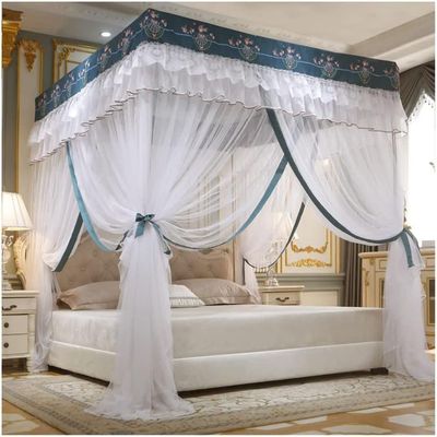 Bedspread Mosquito Net, Princess Room Quarterpost Double Bed Curtain with Stand (Colour: D, Size: 200X220 Cm/79X87 INES) (Color : E, Size : 150X200cm/59X79in)
