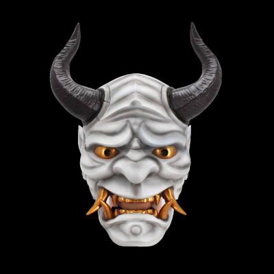 Amonkky Resin Anime Mask Terrifying Halloween Mask Role Playing Mask Halloween Make up Ball Costume Props. (White)
