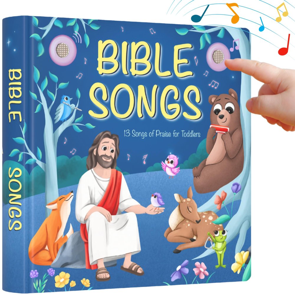 LEARNING BUGS Christian Bible Songs  13 Songs of Praise for Little Ones, Musical Books for Toddlers, 28-Button Music Book, Musical Toys for Toddlers 1-3