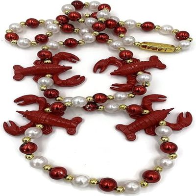 Crawfish Lobster Boil Cook Bead Necklace New Orleans Mardi Gras Cajun Carnival Parade