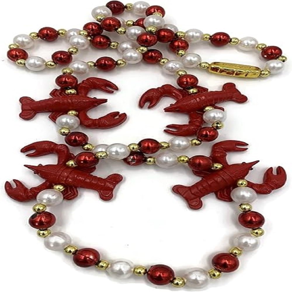 Crawfish Lobster Boil Cook Bead Necklace New Orleans Mardi Gras Cajun Carnival Parade