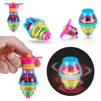 PROLOSO Light Up Flashing UFO Spinning Tops with Gyroscope Novelty Bulk Toys Party Favors (24)
