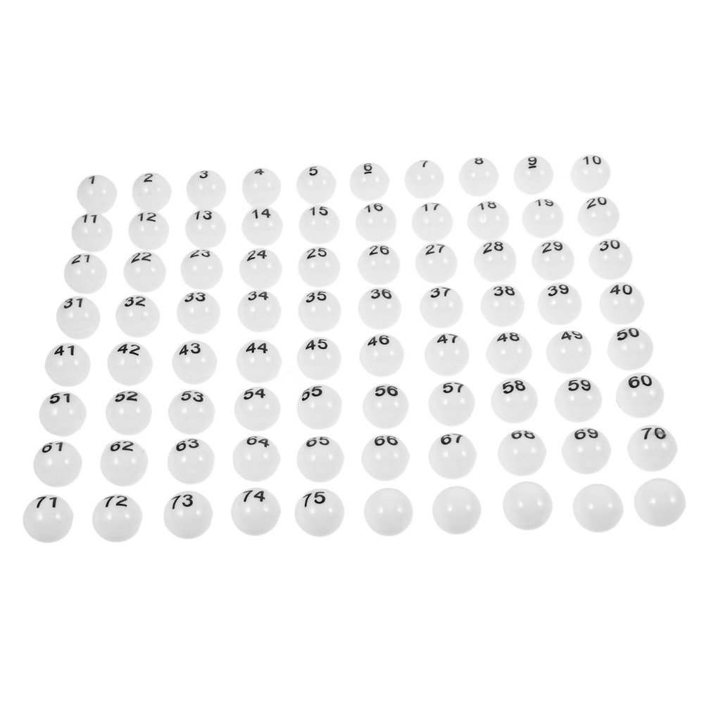 Toyvian 75pcs Plastic Numbered Raffle Balls for Party Games Lightweight Party Lottery Balls for Home Events and Board Games