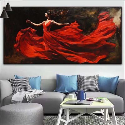 Dancing Paint by Numbers for Adults,Girl Paint by Number Acrylic with 3 Brushes,DIY Painting by Numbers for Beginner Kits,DIY Canvas Oil Painting Kit for Home Wall Decor Gift (NO Frame 30x90cm V-545