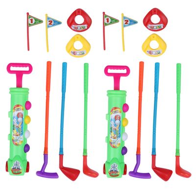 2 Sets Set Plastic Educational for Indoor & Outdoor Fun Sports Activity for Young Golf Enthusiasts Includes Clubs & Balls