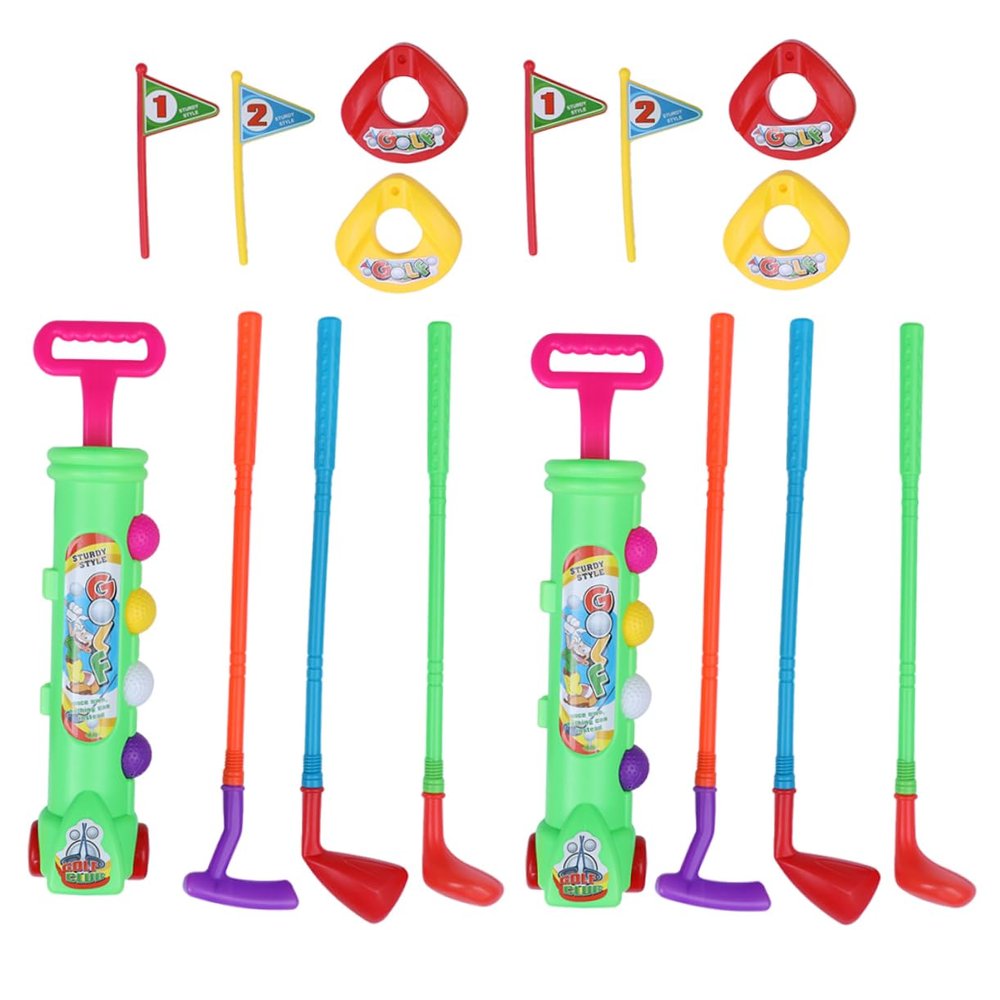 2 Sets Set Plastic Educational for Indoor & Outdoor Fun Sports Activity for Young Golf Enthusiasts Includes Clubs & Balls