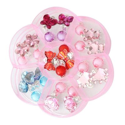 GLSTOY Fashionable Kids Earring Storage Box 7 Pairs Clip-on Earrings for Girls Party Favors