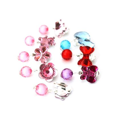 UPKOCH 7-piece Kids Clip-on Earrings Set for Girls Cartoon Style Glow Party Accessory Box