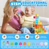 VigorFun Magnetic Blocks Set, Magnet Building Blocks with Toy Figurine and Storage Bag for Kids Gifts, STEM Educational Preschool Sensory Toys for Toddlers Boys Girls Ages 3-12(Transparent) view 2