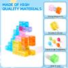 VigorFun Magnetic Blocks Set, Magnet Building Blocks with Toy Figurine and Storage Bag for Kids Gifts, STEM Educational Preschool Sensory Toys for Toddlers Boys Girls Ages 3-12(Transparent) view 4