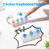 2 Pcs Keyboard Fidget Toy for Adult, Cat Shape Clicker Keyboard Fidget Keychain with LED Lights, White 4-in-1 Loud Stress Relief Fidget Keyboard for Anxiety Decompression (White) view 2