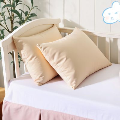 100% Cotton Toddler Pillow Protectors with Invisible Zipper, 600 Thread Count Sateen Wave Soft Breathable Hypoallergenic Nursery Pillowcases for Kids, 13x18 Inches, Set of 2