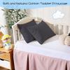 100% Cotton Toddler Pillow Protectors with Invisible Zipper, 600 Thread Count Sateen Wave Soft Breathable Hypoallergenic Nursery Pillowcases for Kids, 13x18 Inches, Set of 2 view 2