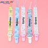 4 Pcs Personalized Dummy Strap Clip, Customized Pacifier Clip Dummy Holder Straps with 4 Silicone Adapter, Soother Chains Clips Fit All, Soothers, Teething Toys, Baby Essentials (Blue) view 2