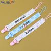 4 Pcs Personalized Dummy Strap Clip, Customized Pacifier Clip Dummy Holder Straps with 4 Silicone Adapter, Soother Chains Clips Fit All, Soothers, Teething Toys, Baby Essentials (Blue) view 4