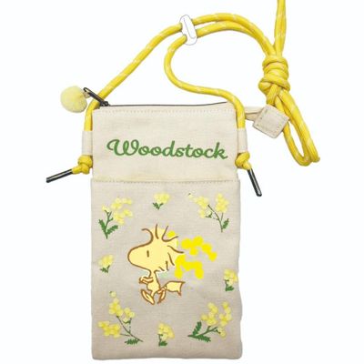 Nakajima Corporation Peanuts Woodstock Mimosa Zipper Sacoche 212788-25 H 20 x W 12 D 1 cm