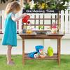 KOTEK Kids Potting Bench, Fir Wood Outdoor Mud Table with 4 Pots, Chalkboard, Removable Sink, Storage Shelves, Mud Kitchen for Kids Outdoor Garden, Gift for Boys Girls 3+ view 2