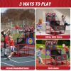 HYES 2 in 1 Dual Shot Basketball Arcade Game with 2 Dart Boards/Electronic Scoreboard/LED Light, Kids Basketball Hoop for Home Indoor Outdoor, Sport Toys for Boys Girls view 2