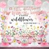 20pcs Wildflower Baby Shower Decorations Wildflower Floral Baby Shower Banner Backdrop Table Centerpieces Hanging Swirls Pompoms Sash A Little Wildflower is On The Way Party Decorations Supplies view 4