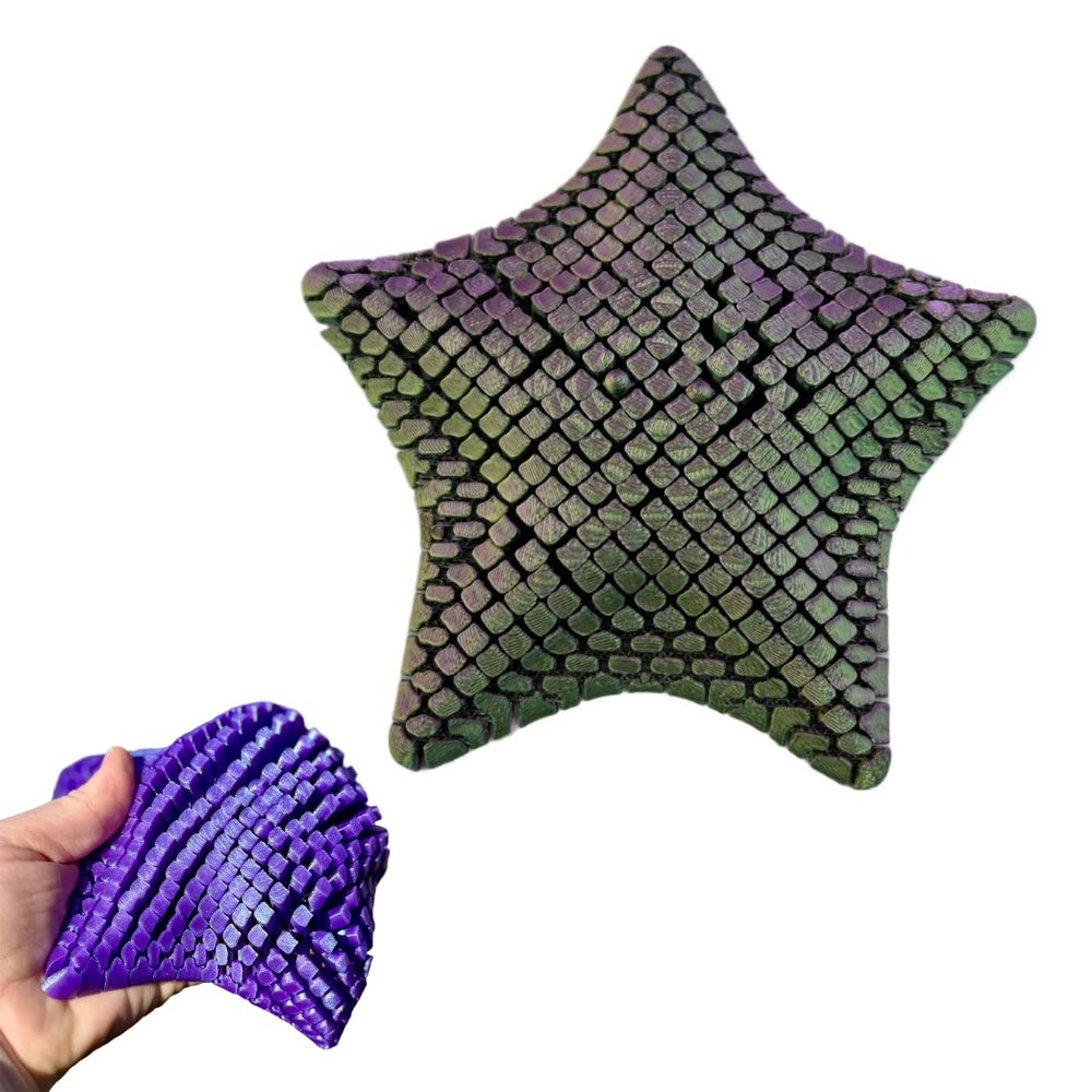 Cute Articulating Squishy Starfish - 3D Printed flexibat Fidget Desk Starfish Toy - Fun Desk Decor,Unique Flexible Starfish Gift
