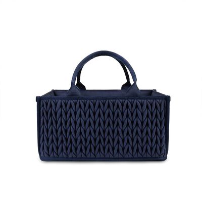 SONARIN Baby Nappy Caddy,Large Portable Baby Diaper Caddy Organiser Baby Caddy Storage Basket Nursery Storage Bin for Diapers and Wipes with Detachable Compartments(Dark Blue)