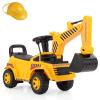 GLACER Ride on Excavator, Kids Bulldozer Digger Toy with Adjustable Shovel, Anti-Tipping Block & Horn Sound, Foot to Floor Construction Vehicle with Hidden Storage for 19-36 Months Boys Girls view 1