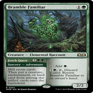 Bramble Familiar // Fetch Quest (164) MTG