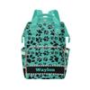 NZOOHY Dog Paw Green Glitter Personalized Diaper Bag Backpack,Custom Name Diaper Backpack Baby Nappy Bag Mommy Bag for Shower Gift view 1