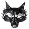 Satisyo Halloween 3D Animal Mask Masquerade Party Costume Therian Masks Bear Dog Dragon Wolf Fox Mask (Silver Black 3D Fox Design) view 1