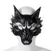 Satisyo Halloween 3D Animal Mask Masquerade Party Costume Therian Masks Bear Dog Dragon Wolf Fox Mask (Silver Black 3D Fox Design) view 3