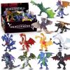 KarberDark 12 Pcs Dragon Toy Set with Gift Box, 4 Inch Realistic Mini Dragon Figures for Kids 3-5, 5-7, Party Favors, Birthday Decorations, Cake Toppers, Collectible Figurines for Boys Girls view 1