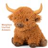 5lbs Highland Cow Weighted Stuffed Animals, 16in Tall Big Highland Cow Plush Toy, Soft Adorable Stuffed Animal for Kids and Adults Highland Cattle Gift Plushie Decor view 2