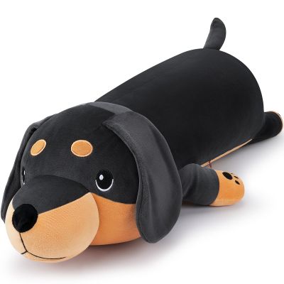 30'' Giant Black Dachshund Dog Plush Stuffed Animal- Big Weiner Dog Plush Pillow Plushies, Large Dachshund Plush Toy, Hugging Weiner Dog Stuffed Animal, Birthday Gifts for Kids Valentines Day Gift
