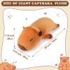 30'' Giant Capybara Plush Stuffed Animal- Capybara Plush Pillow Plushies, Large Sleeping Capybara Plush Toy, Cute Hugging Capybara Stuffed Animal, Birthday Gifts for Kids Girls Boys view 2