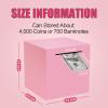 Adult Piggy Bank, Stainless Steel Piggy BankMetal Saving Box, Piggy Bank for Adults Must Break to Open (Pink, 5.9 inches) view 2