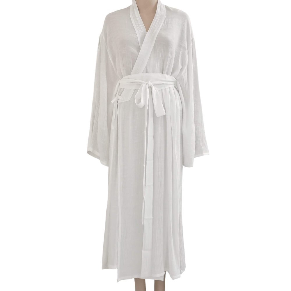 7vcraft Hanfu Dress, Ancient China Song Dynasty Traditional Costume, Hanfu Set 3 Pieces (2 Robes + belt), Long Dress, Green+Beige, Blue+White (White Inner Robe, S)