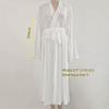 7vcraft Hanfu Dress, Ancient China Song Dynasty Traditional Costume, Hanfu Set 3 Pieces (2 Robes + belt), Long Dress, Green+Beige, Blue+White (White Inner Robe, S) view 2