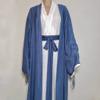 7vcraft Hanfu Dress, Ancient China Song Dynasty Traditional Costume, Hanfu Set 3 Pieces (2 Robes + belt), Long Dress, Green+Beige, Blue+White (Outer Blue + Inner White, S) view 3