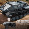 Authticar RC Tank Car, 1:16 Scales Transport Military Vehicle RC Tank, 4WD RTR Off Road RC Crawler with 360Rotating Drifting Dual Motor Gearbox Proportional Control Military Truck RC Toy for Adult view 2