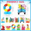 12 Pcs Summer Party Decorations Beach Honeycomb Centerpiece Summer Pool Table Topper Gnome Pineapple Flamingo Slipper Tropical Hawaii Table Centerpiece Decoration for Birthday Party Favor view 2