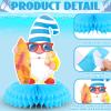 12 Pcs Summer Party Decorations Beach Honeycomb Centerpiece Summer Pool Table Topper Gnome Pineapple Flamingo Slipper Tropical Hawaii Table Centerpiece Decoration for Birthday Party Favor view 3