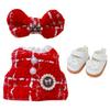 niannyyhouse 10cm-15cm Plush Doll Clothes Hairpin Sleeveless Dress Shoes 17cm Doll Dress Up (Red) view 1