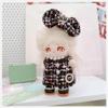 niannyyhouse 10cm-15cm Plush Doll Clothes Hairpin Sleeveless Dress Shoes 17cm Doll Dress Up (Red) view 2