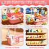 MEKVIDA Upgraded Toddler Sand Water Table Toy with Electric Water Pump, Kids Sand Water with Faucet/Play Food Accessories/Fishing Toy, Kitchen Play Sink Toys for Girl Boy Age 3+ (Pink) view 2