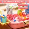 MEKVIDA Upgraded Toddler Sand Water Table Toy with Electric Water Pump, Kids Sand Water with Faucet/Play Food Accessories/Fishing Toy, Kitchen Play Sink Toys for Girl Boy Age 3+ (Pink) view 3